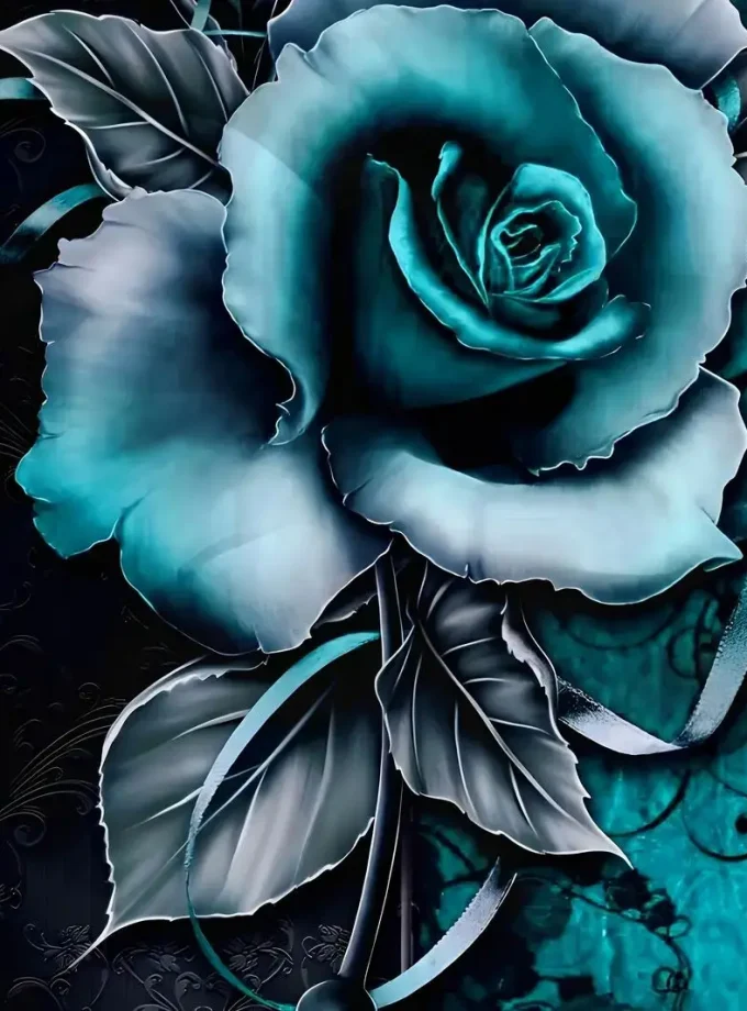 Men's 3D Digital Rose Pattern Short Sleeve T-Shirt Breathable Stylish Polyester Top Crew Neck Weekend Casual Summer Wear-Regular