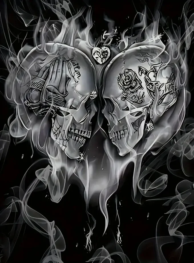 Men's Casual T-Shirt with Skulls 3D printed Pattern Knitted short sleeves Crew Neck Crew for Outdoor Crocheted Fabric