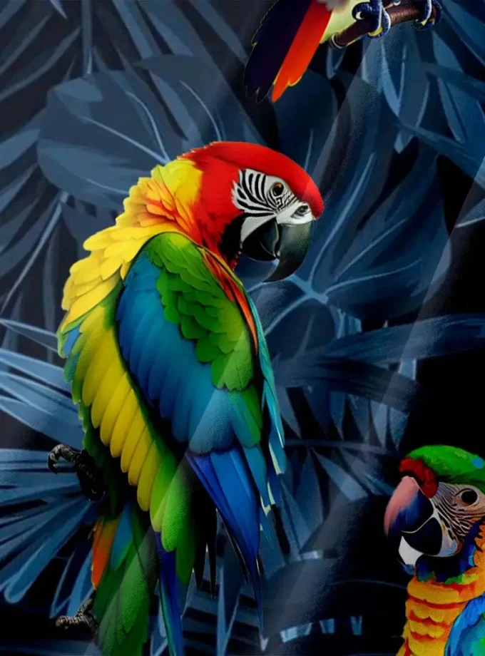 Men's Hawaiian Style 3D Parrot Graphic Print shirts Summer Short Sleeve Shirt Breathable shirts