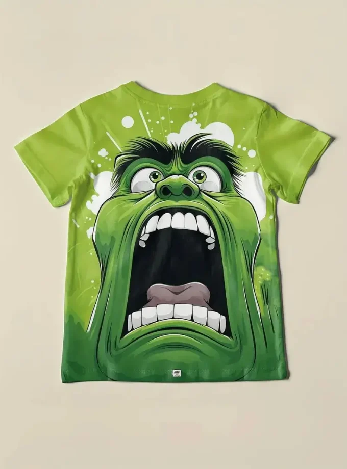 Men's Casual T-Shirt Monster Graphic Print Plus size Comfortable Lightweight Jersey Short Sleeves Crew Neck Oversized Everyday