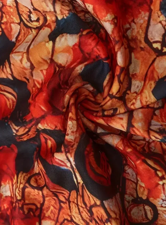 Men's Retro Brick Flowers Print Long Sleeve Shirt Casual Comfy Silk Woven for Spring Fall Anti-Pilling Feature Great Gift Idea