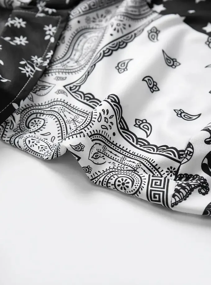 Men's Hawaiian Style Short Sleeve Shirt Special Gift Breathable Sustainable Silk Paisley Pattern XL Size for Summer Outdoor Wear