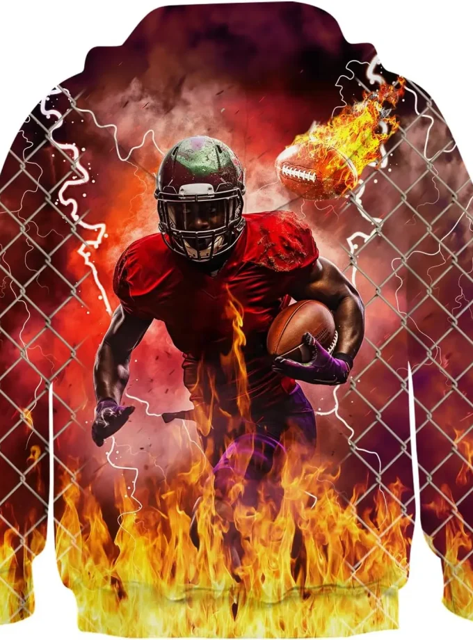 Men's Oversized Hooded Pullover Sweatshirt 3D Printed Loose Knitted Jumper Top Winter Season High Long Puff Washed Techniques