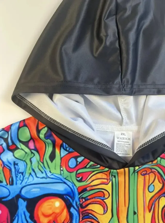 Men's Plus Size Hooded Sweatshirt Vibrant 3D Colorful Skulls Printed Soft Slight Stretch Polyester Fall Winter