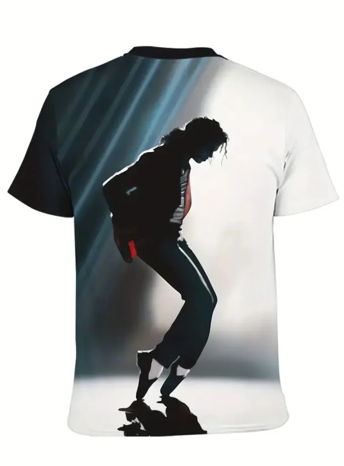 MJ Dance Digital Print Men's T-Shirt Soft Slight Stretch Crew Neck Comfortable Fit Machine Washable Polyester Blend Spandex