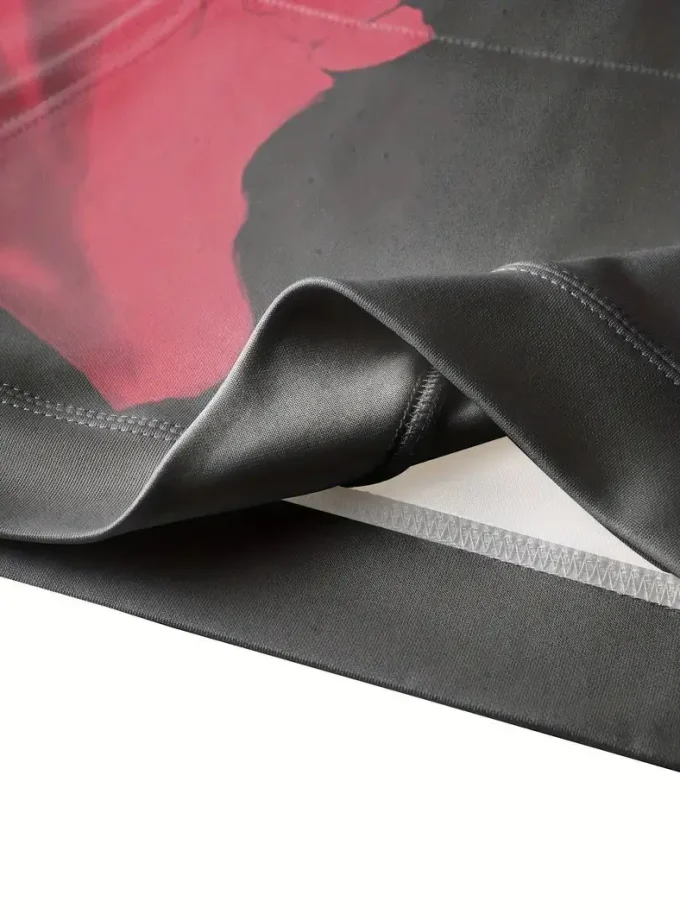 Men's Plus Size 3D Skull Print Hooded Sweatshirt Soft Slight Stretch Polyester Loose Fit Machine Washable Oversized Design Fall