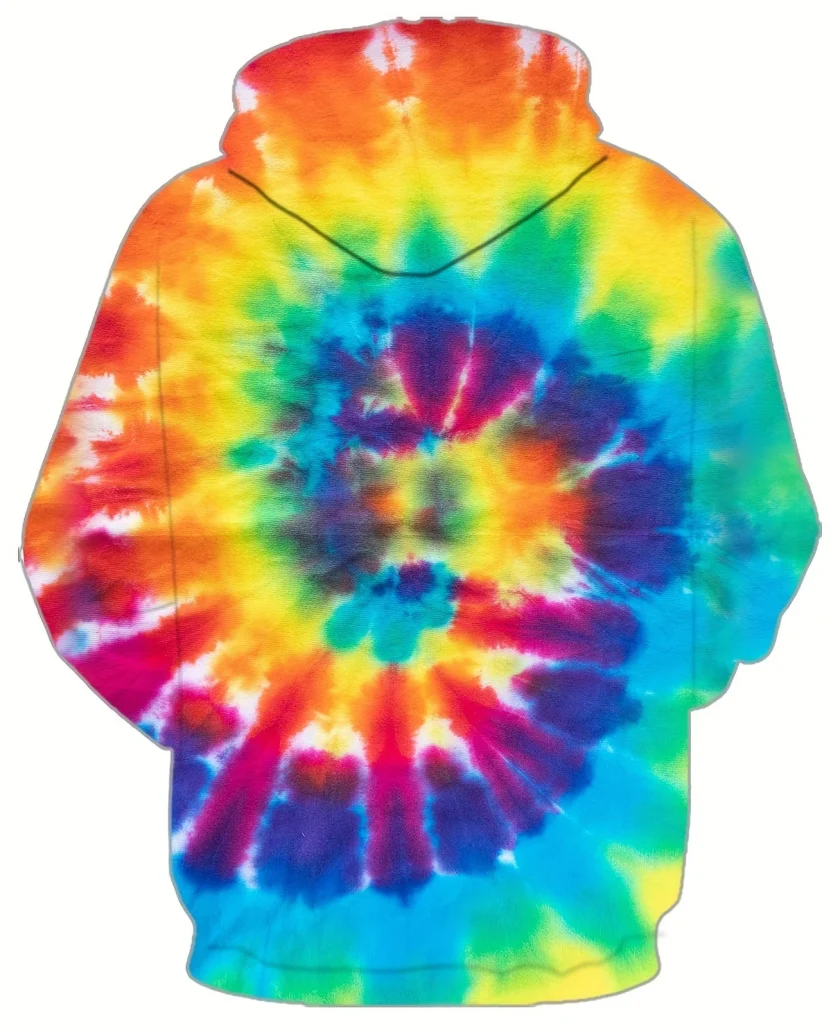 Men's Hoodie Tie-Dye Graphic Fleece Fabric Long Sleeves Printed Pullover Hoodies with Pocket - Image 2