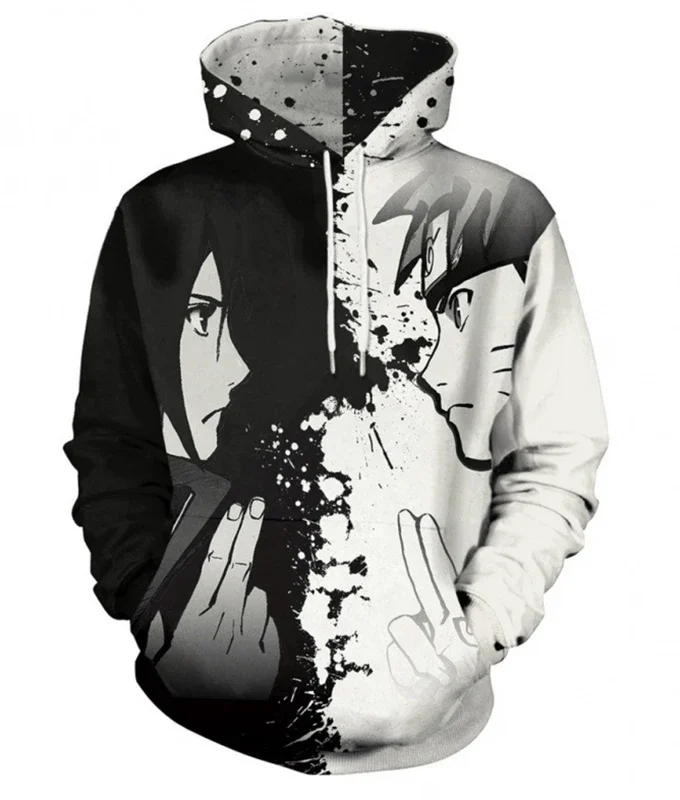 Men's Casual Short Sleeves Anime Pattern Digital Printed Hoodie Oversized Japan Style Streetwear 100% Polyester Fitted
