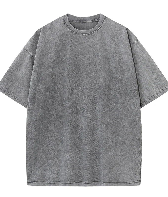 Men's Acid Wash T-Shirt Cotton Oversized Plus Size Vintage Plain Short Casual Plus Size Blank T-Shirts