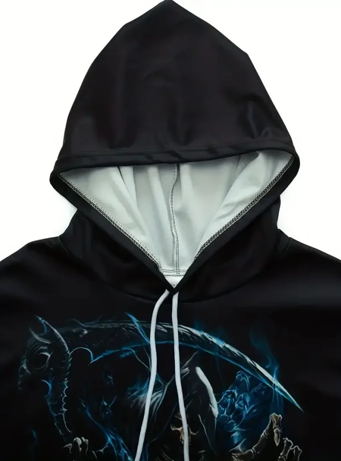 Men's Premium 3D Printed Skull Graphic Hoodie Comfortable Stretch Fit Breathable Active Wear Outdoor pullover hoodie