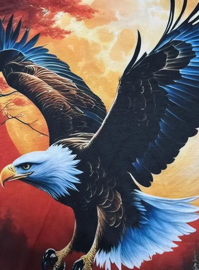 Men's Comfortable 3D Eagle Print T-Shirt Stylish Casual Summer Wear Crew Neck Lightweight Short Sleeves Knitted Daily Resort Use