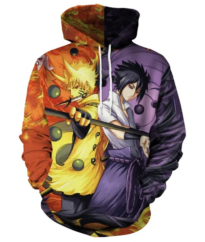 Men's Casual Short Sleeves Anime Pattern Digital Printed Hoodie Oversized Japan Style Streetwear 100% Polyester Fitted