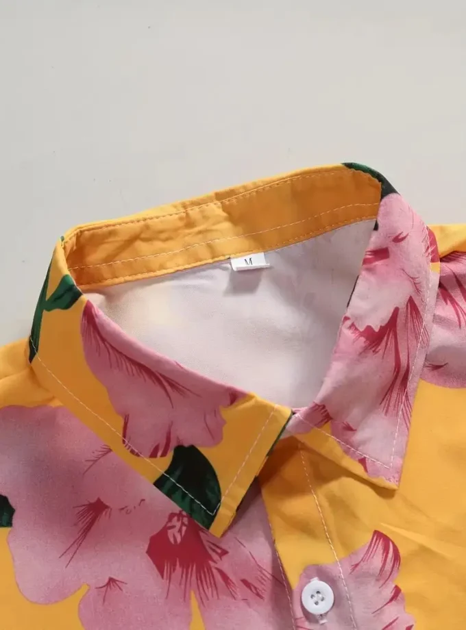 Men's Casual Short Sleeve Floral Graphic Print Shirt Button Lapel Design Summer Outdoor Activities XL Size Vacation Shirts 3D