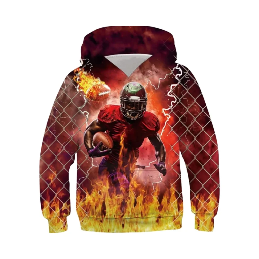 Men's Oversized Hooded Pullover Sweatshirt 3D Printed Loose Knitted Jumper Top Winter Season High Long Puff Washed Techniques
