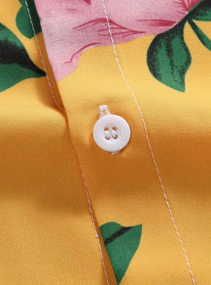 Men's Casual Short Sleeve Floral Graphic Print Shirt Button Lapel Design Summer Outdoor Activities XL Size Vacation Shirts 3D