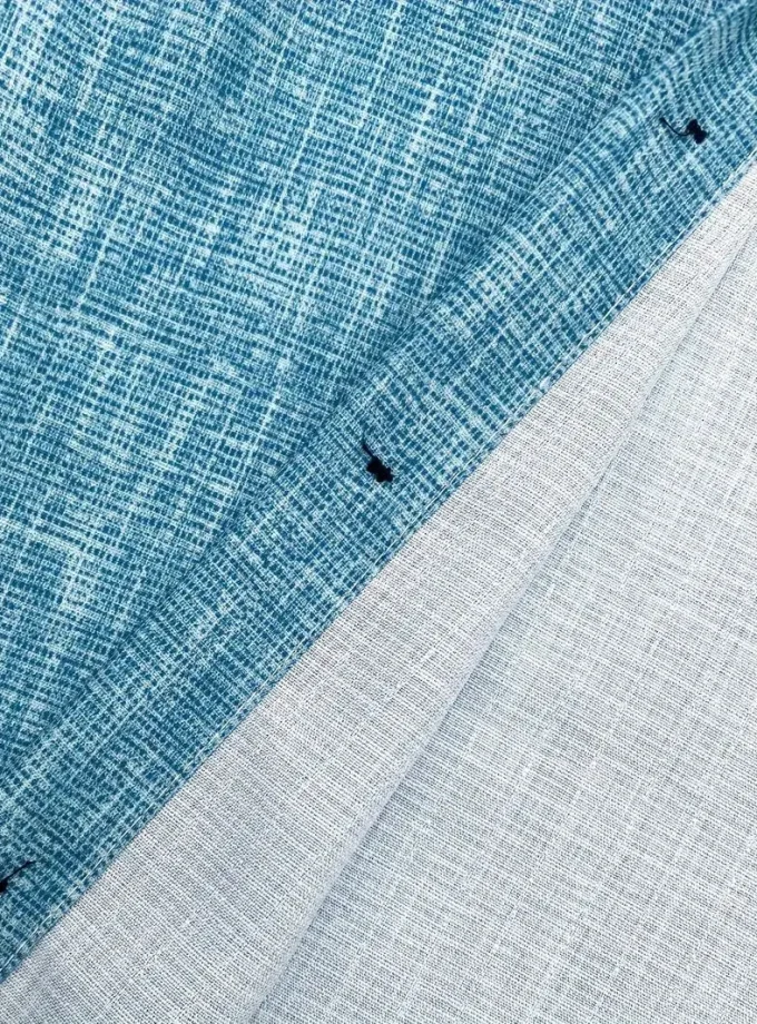 Men's High-Collar Cotton Button-Up Shirt with Striped Coconut Tree Graphic Crocheted Short Sleeves Horn Buttons Summer Vacation