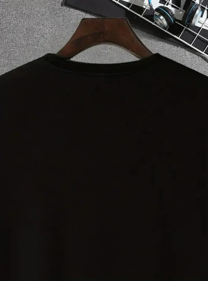 Men's Comfortable Casual Summer Wear Geometric Pattern Graphic Tee Crew Neck Slight Stretch Regular Fit Polyester Formal T-shirt