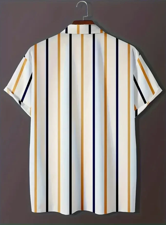 Men's Classic Short Sleeve Silk Shirt with Floral Pattern Casual Button-Up Lapel Collar for Summer Vacation Casual Wear