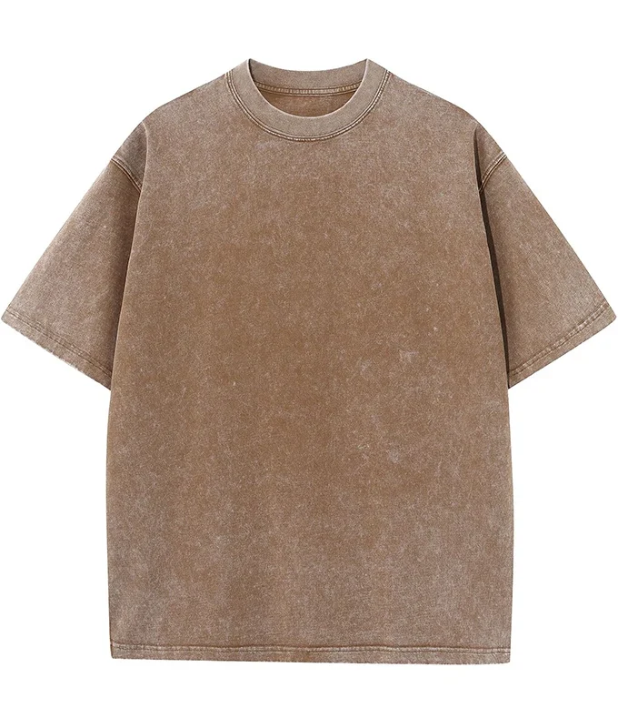 Men's Acid Wash T-Shirt Cotton Oversized Plus Size Vintage Plain Short Casual Plus Size Blank T-Shirts