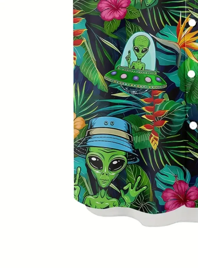 Men's Hawaiian Floral Print Button-Down Shirt Short-Sleeve Summer Vacation Clothing Sustainable Breathable