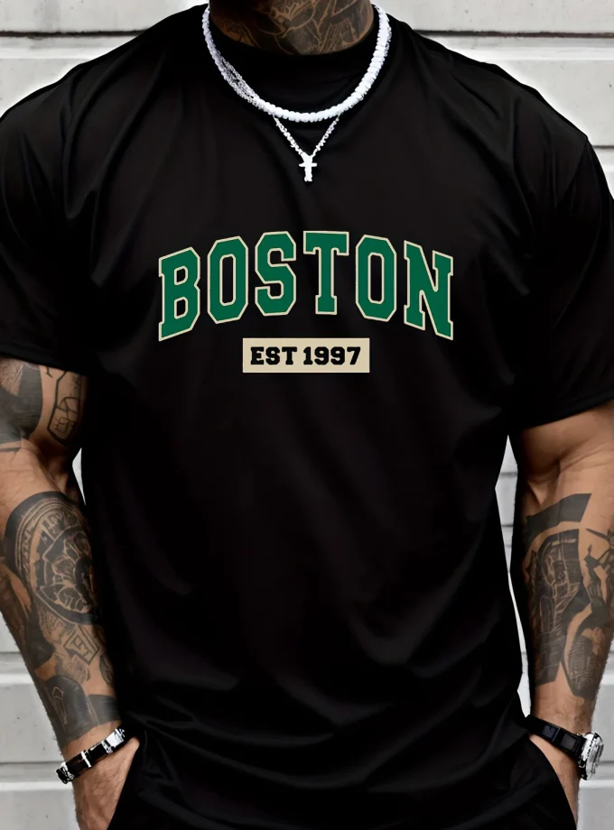 Memufacturer 3-D Printed O-Neck Short Sleeve Casual T-Shirt For Men