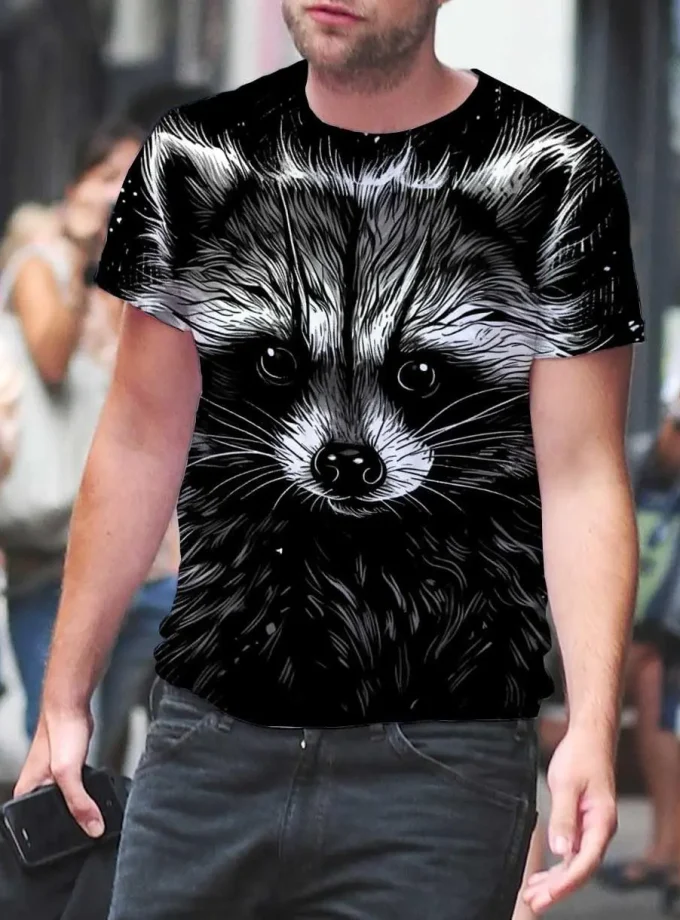 Men's Casual Oversized 3D Printed Graphic Novelty T-Shirt Jersey Crew Neck Short Sleeve for Summer Digital Printing