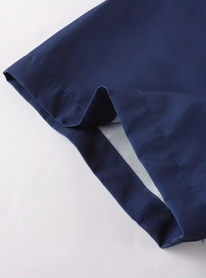 Men's Formal Casual Slim Fit Dress Shirt Polyester Cotton Color Block Vertical Striped Design Button Embroidered Technics