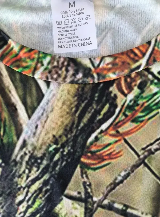 Men's Comfort Short Sleeve 3D Branch Easy Care Summer Casual Crew Neck Design Made Knitted Polyester-Spandex Blend Print T-Shirt