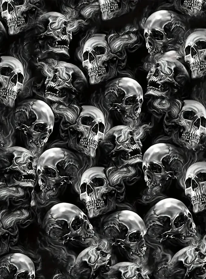 Men's Plus Size PULLOVER Hoodie Fashionable Skull 3D Print Comfortable Durable Cotton Blend Cool Casual Wear for Cold Weather