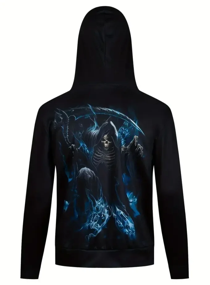 Men's Premium 3D Printed Skull Graphic Hoodie Comfortable Stretch Fit Breathable Active Wear Outdoor pullover hoodie