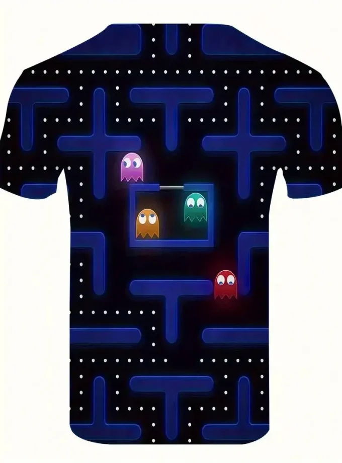 Men's 3D Printed Geometric Pattern T-Shirt Crew Neck Short Sleeve Soft Slight Stretch Polyester Maze Design Regular Fit Summer