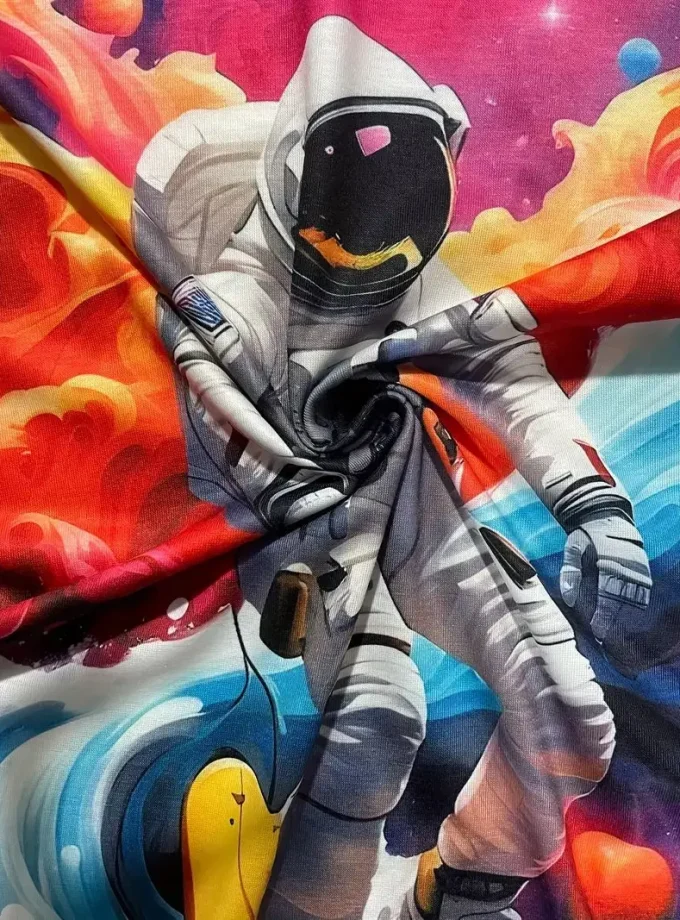 Lightweight Men's T-Shirt with Vibrant Astronaut Print Quick-Drying Breathable Outdoor Adventures Casual tshirts short sleeves