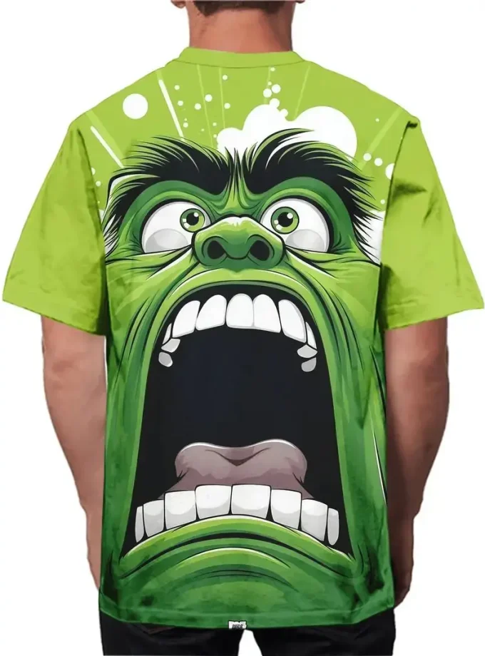 Men's Casual T-Shirt Monster Graphic Print Plus size Comfortable Lightweight Jersey Short Sleeves Crew Neck Oversized Everyday
