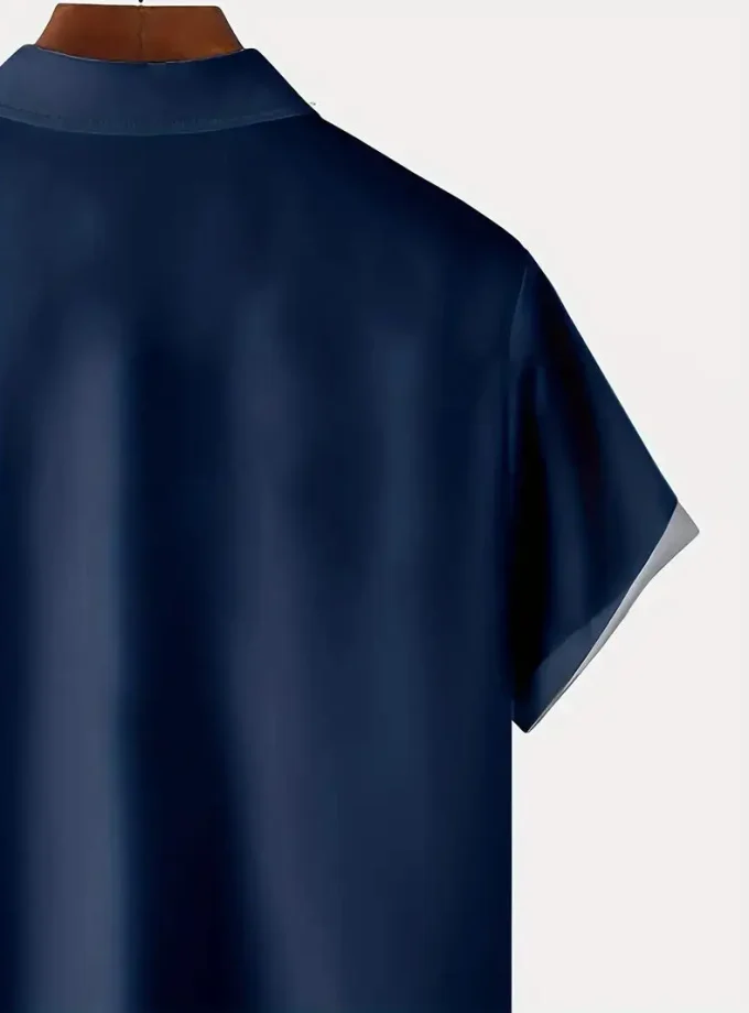 Men's Formal Casual Slim Fit Dress Shirt Polyester Cotton Color Block Vertical Striped Design Button Embroidered Technics