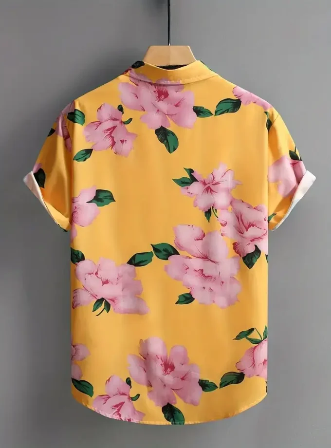 Men's Casual Short Sleeve Floral Graphic Print Shirt Button Lapel Design Summer Outdoor Activities XL Size Vacation Shirts 3D