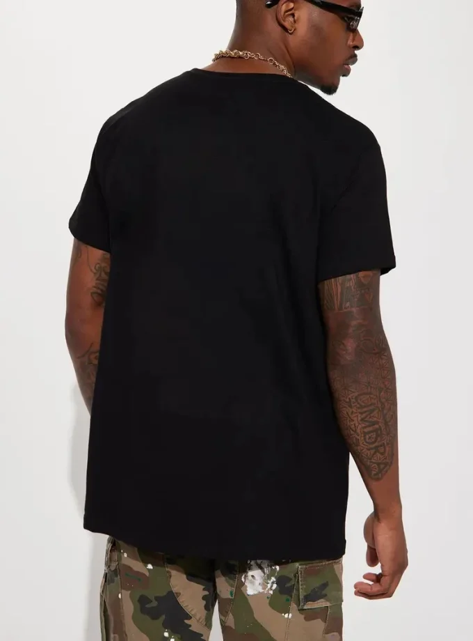 Men's Casual Duck Cartoon Print V-Neck T-shirts Knitted Crocheted Short Sleeves t-shirts