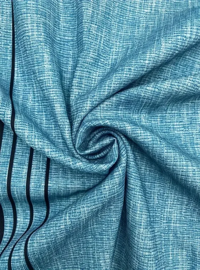 Men's High-Collar Cotton Button-Up Shirt with Striped Coconut Tree Graphic Crocheted Short Sleeves Horn Buttons Summer Vacation